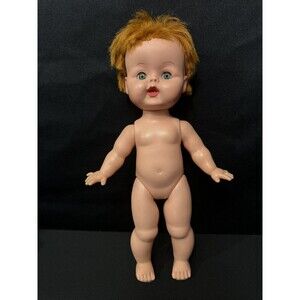 Vintage Sayco Doll Corp K31 11" Doll Blink / Sleepy Eyes Red Hair Green Eyes